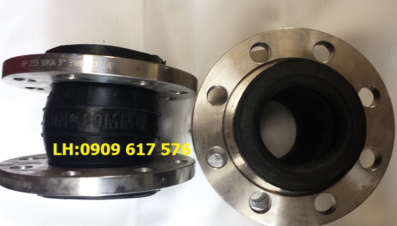 Khớp nối mềm cao su mặt bích inox DN80