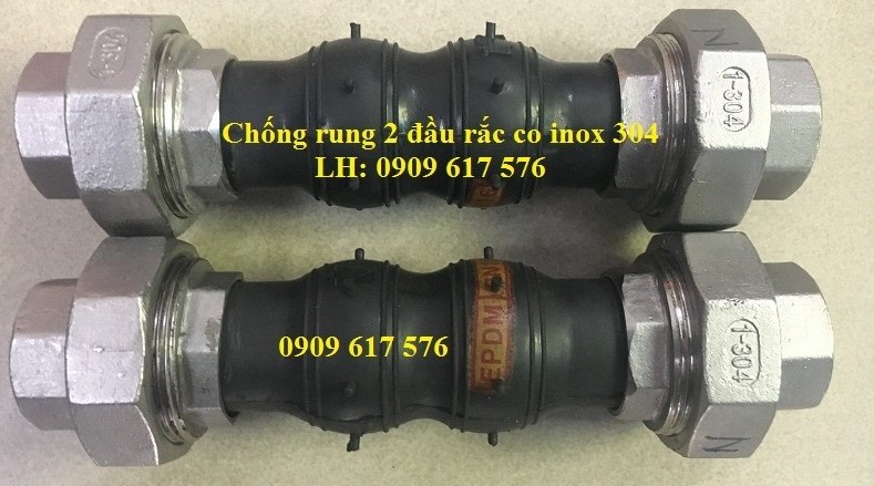 Chống rung cao su hai đầu rắc co inox DN 32